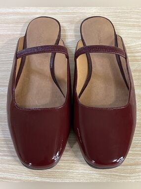 Madewell Burgundy Patent Leather Mary Jane Flats Womens Slip On